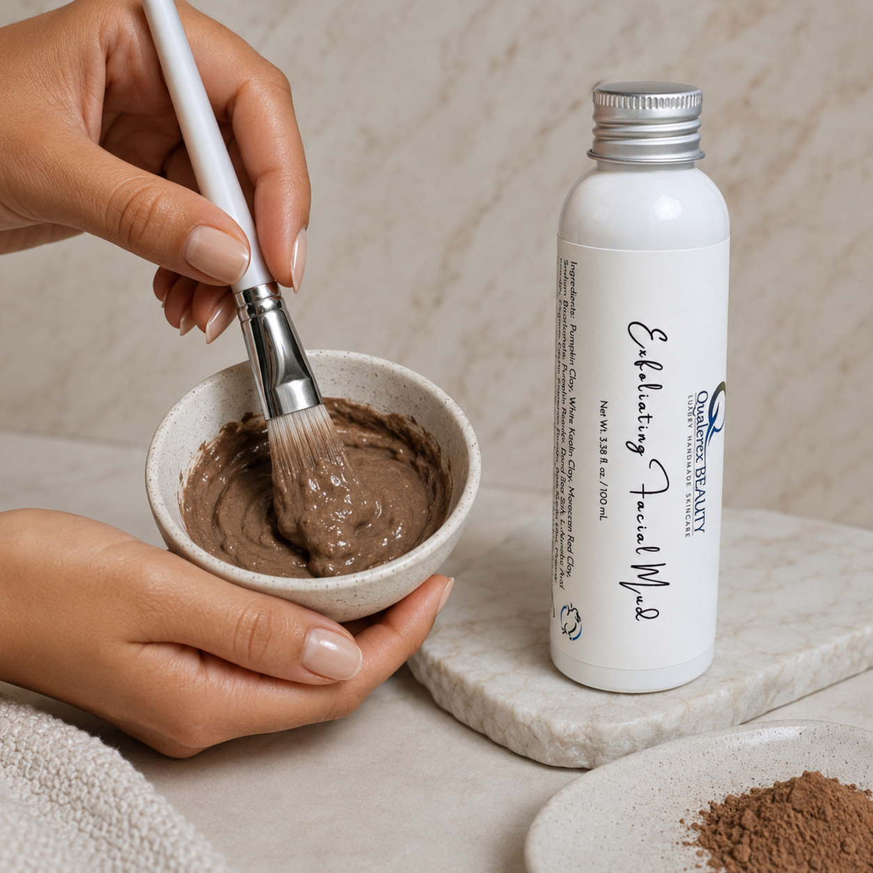 Exfoliating Facial Mud • Water-Activated Powder Exfoliant