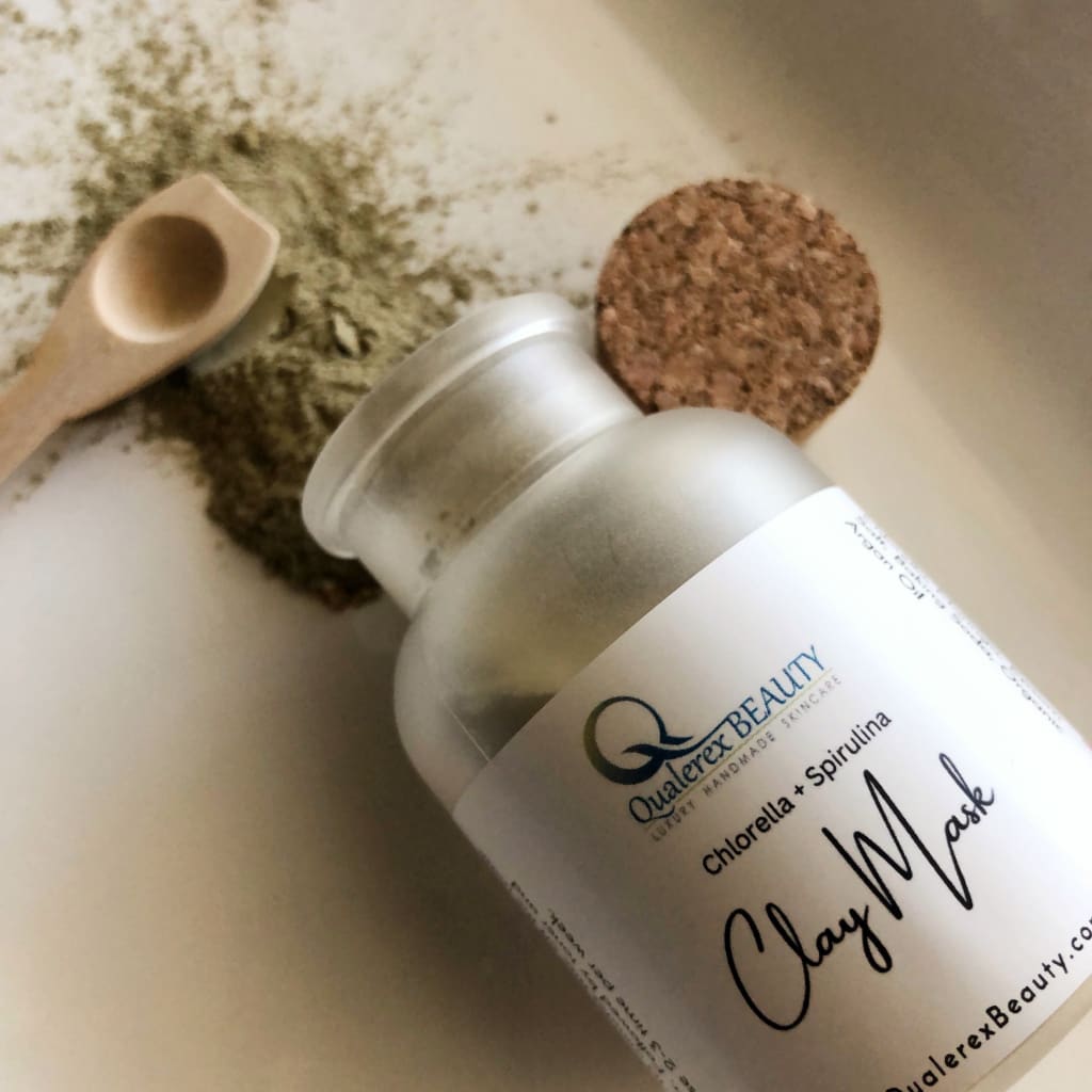 Clay Mask with Chlorella & Spirulina • Preserving Skin's Youthful Vitality - Qualerex Beauty