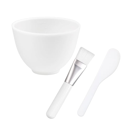 Mask Bowl, Brush & Spatula White (3 - pc set) - Qualerex Beauty