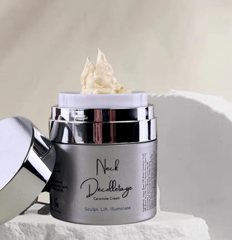 Neck & Décolletage Ceramide Cream for Mature & Menopausal Skin – Firming, Nourishing Botanical Formula - Qualerex Beauty