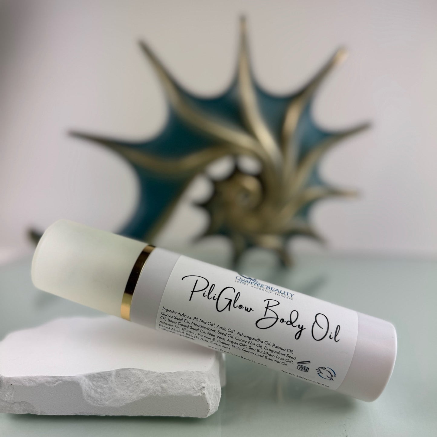 PiliGlow Radiant Body Oil – Luxurious Bi - Phase Elixir for Mature, Dry, and Sagging Skin - Qualerex Beauty